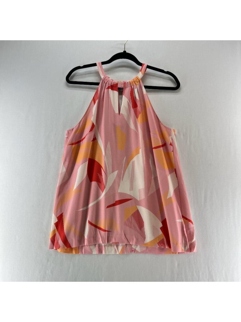 Classiques Entier Halter Neck Top Womens M Silk Stretch Sleeveless Abstract Pink